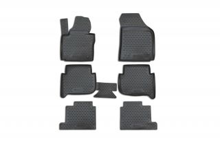 Коврики в салон VW Touran (I) 2003-2010, (II) 2010-2015, 7 мест., 6 шт. (полиуретан, серые)