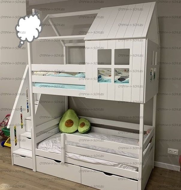 Двухъярусная кровать Домик Felicia №24
