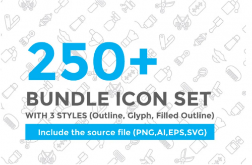 [Сreativemarket] 250+ Bundle Icon set
