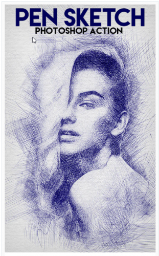 [Graphicriver] Экшен Photoshop Pen Sketch