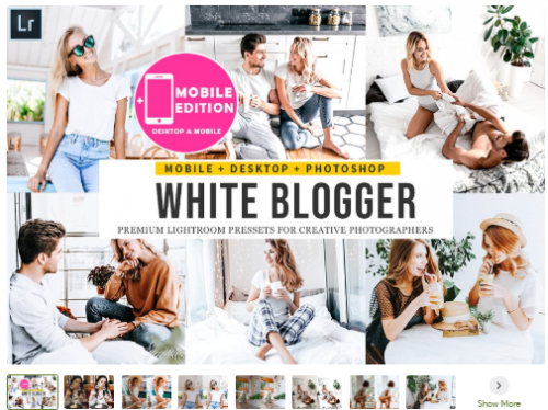 [Creativemarket] White Blogger Lightroom Presets.2020