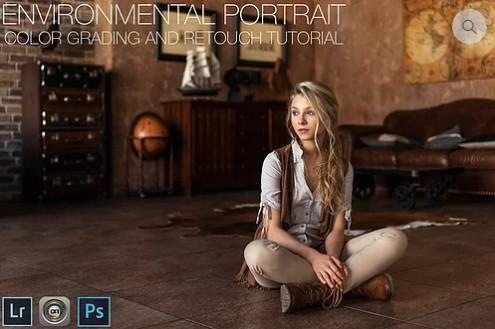 Environmental Portrait Color Grading & retouch Video Tutorial (Maxim Guselnikov) на английском