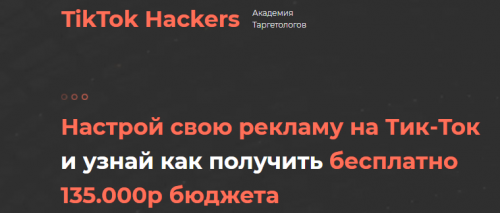 [TikTok Hackers] Настройка рекламы на TikTok (Немойкина Ирина)