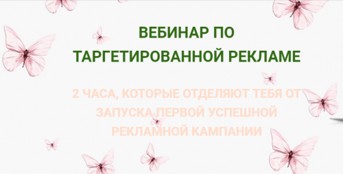 Вебинар по таргетированной рекламе. (Наталия Франсис)