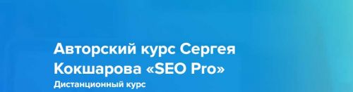 SEO Pro. Авторский курс (Сергей Кокшаров)