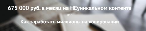675 000 руб. в месяц на НЕуникальном контенте. Полный курс [ТЗшка.ру]