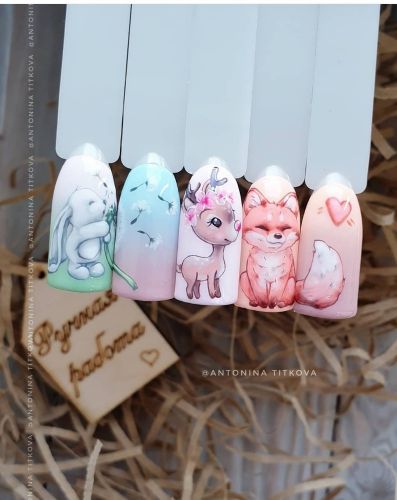 [Ногтевой дизайн] «Милые животные» (antoninatitkova)