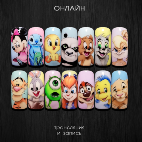 Роспись гель-лаками и гель-красками. Рисовашки [Школа маникюра Татьяны Кишкиной]