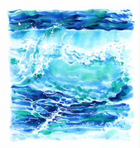 [Lubov Druma Art School] Видеоурок маркерами «Волна» (Любовь Дрюма)