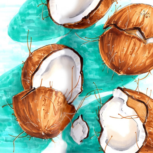 [Lubov Druma Art School] Видеоурок «Кокосы» (Любовь Дрюма)