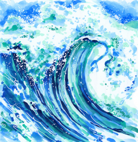 [Lubov Druma Art School] Мини-курс маркерами «Море» (Любовь Дрюма)