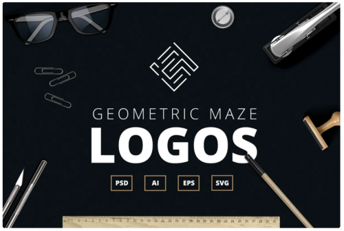 [Creativemarket] Geometric maze logos + Templates