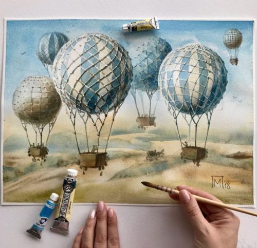 Воздушные шары акварелью. Практика (Мария Павлова)