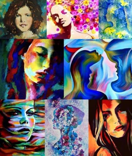 Рисуем интуитивно-абстрактные портреты акрилом (Юлия Кошелева)