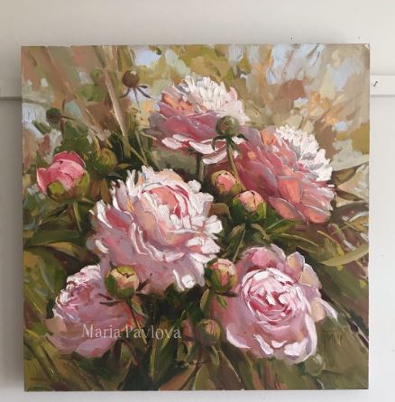 Пионы маслом. Этюд (Мария Павлова)