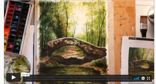 Мастер-класс рисования акварелью 'Заброшенный мостик' (Юлия Степашкина)