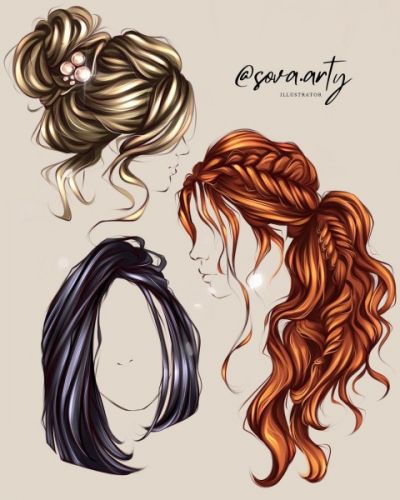 Гайд по рисованию волос (Алина Сова)