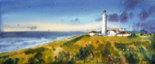 Акварельный марафон 'Свет маяка' (Надя Лойтлофф)