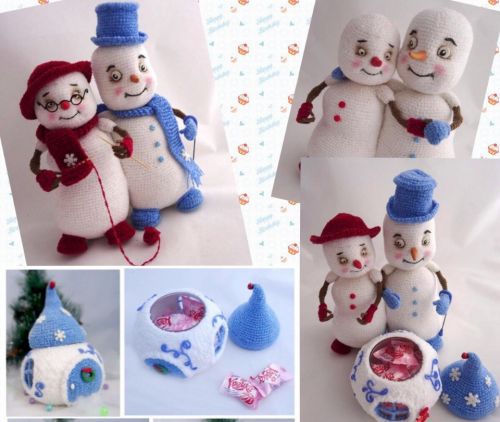 [Игрушки] Снеговики-Неразлучники (Надежда Волкова)