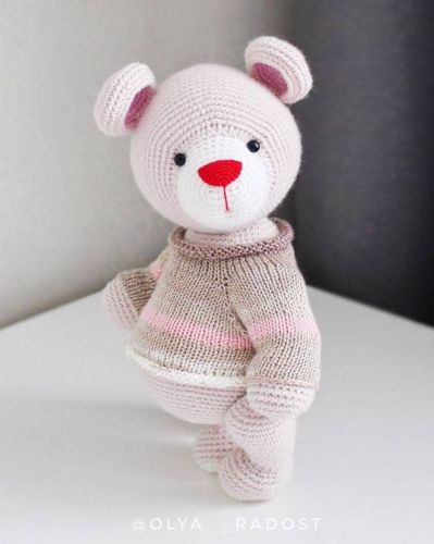 [Игрушки] Мастер-класс «Мишка Красный носишка» (olya_radost)