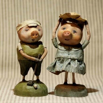 Забавные Хрю. Смешанная техника + папье маше (Анна Юнусова)