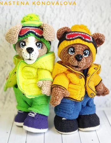 Щенок Сноу и мишка Крейзи (Анастасия Коновалова)