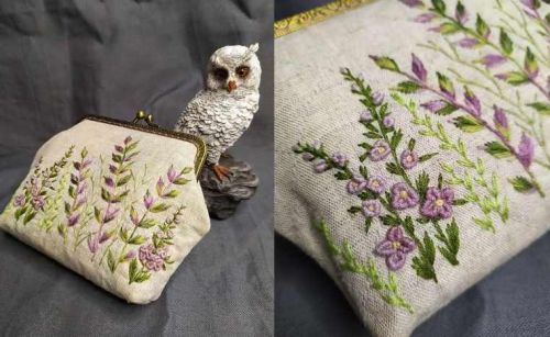 Вышитый кошелёк с фермуаром с нуля (nadin.needlework)