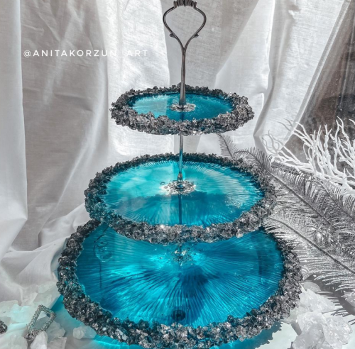 Видеокурс 'Этажерка из жидкой смолы с эффектом прожилок' (Анита Корзун)