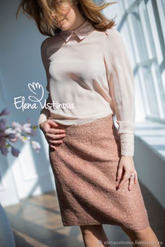 Валяная нуно-войлочная юбка с буклированной фактурой (Елена Устинова)