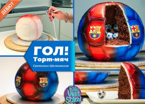 Торт в виде мяча. (Света Шелковская)