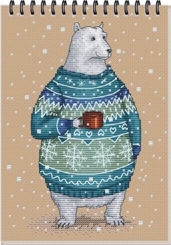 Схема для вышивки крестиком 'Белый мишка' (Екатерина Гафенко, Мила Вождь)