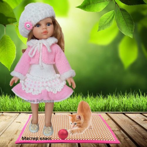 PDF мастер-класс 'Розовая нежность' для кукол Paola Reina (спицы) (Елена Зубкова)