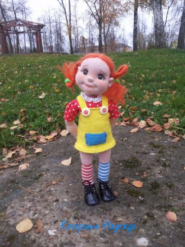 Мастер-класс 'Пеппи длинный чулок'. Кукла спицами (Надежда Кочергина)