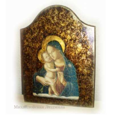 Мастер-класс «Панно «Лики Святых» старинная икона (Людмила Михайловская)