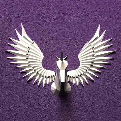 Крылья и Единорог. Wings & Unicorn [Живая бумага. Papercraft. Полигональные фигуры]