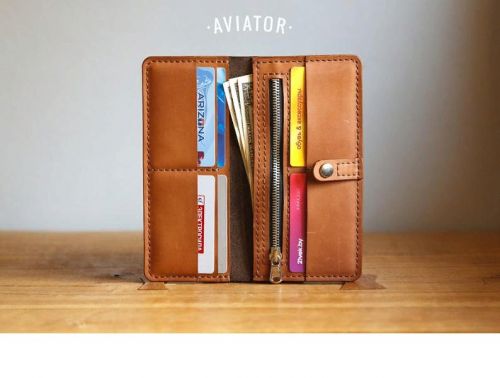 Длинный кошелек из кожи [AviatorLeather]