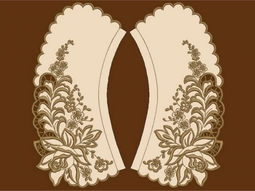 Дизайн машинной вышивки 'Воротник с розой' [Embgallery]