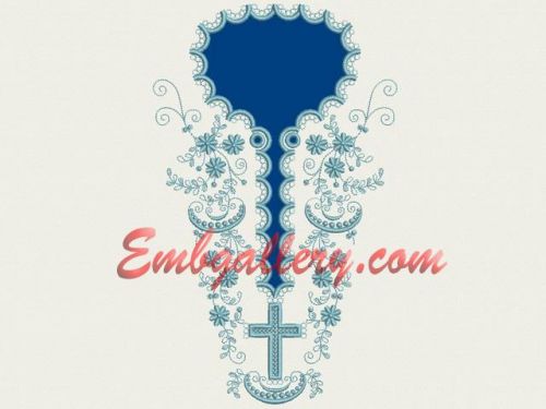 Дизайн машинной вышивки «Крестильный набор_2_горловина» [embgallery]