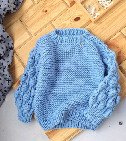 Детский джемпер «Малинки» (handmade_danchuta)