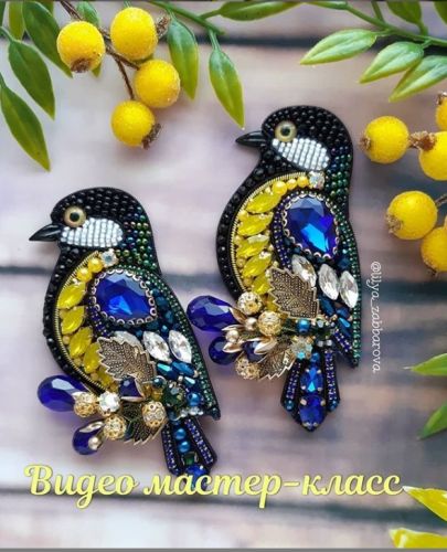 Брошь «Пташка синичка» (lilya_zabbarova)