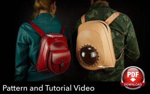 2 модели кожаного рюкзака: с карманом и для переноски животных. [DieselpunkRo]