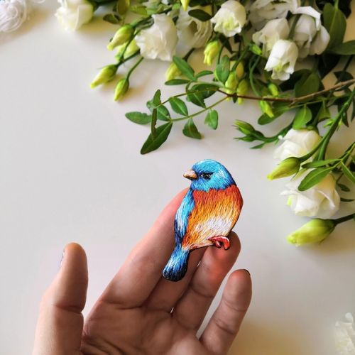 Брошь 'Синяя птица' (shivivka)