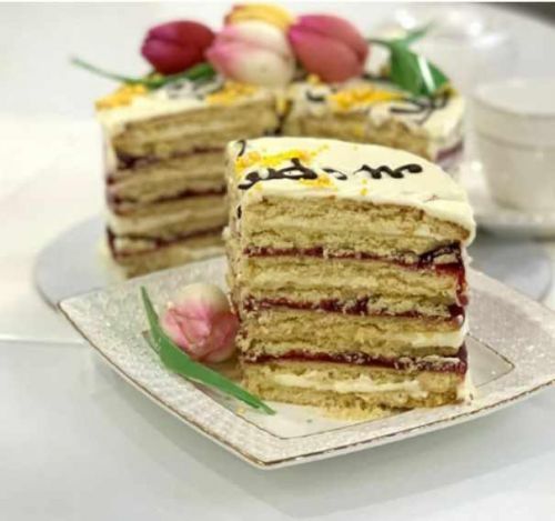 Торт песочный ванильно-малиновый 2020 (Наталья Фролова)