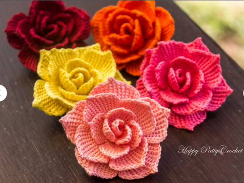 Аппликация из роз (Happy Patty Crochet)