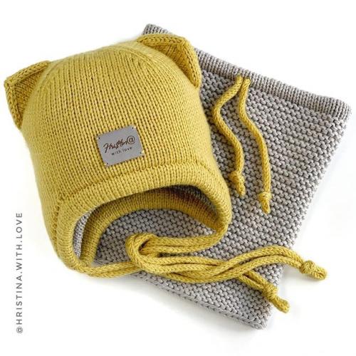 Детская двойная шапочка «Happy Cat» (hristina.wiht.love)