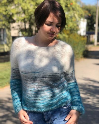 Джемпер 'не полосатые полоски' (yarn_studio_chelyabinsk)