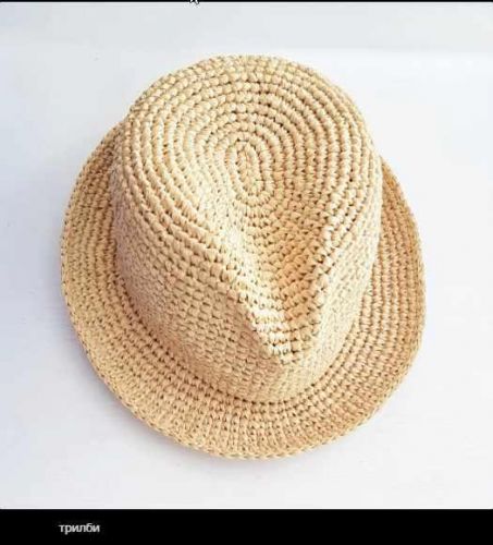 Шляпа из рафии «Федора-Трилби» (annetta_handmade)