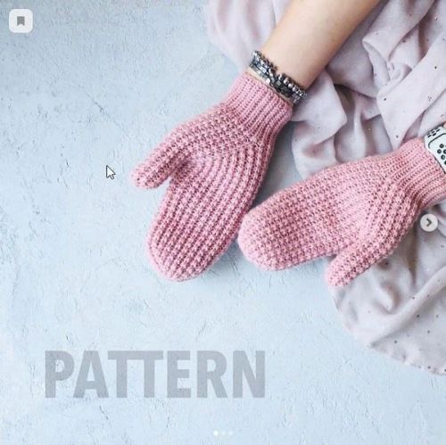 Варежки крючком 'Pixel' (Светлана Кочкина)