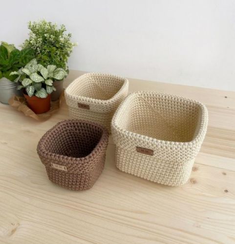 Вязание крючком. Корзина из джута. Как связать корзину (Мария Могильниченко)