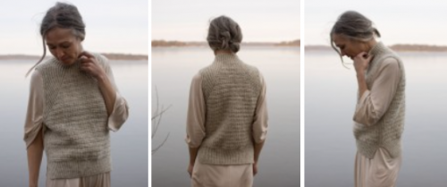 Вязаный жилет спицами Slanting. Перевод.